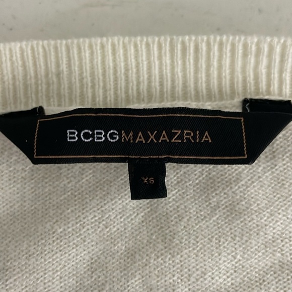 Bcbg Maxazria Cardigan Cotton Cashmere Blend Size XS Purple Ivory Pockets - Picture 6 of 10